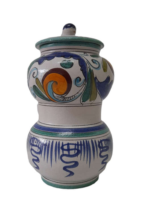 Vintage Ceramic Apothecary Jar - 23cm total height