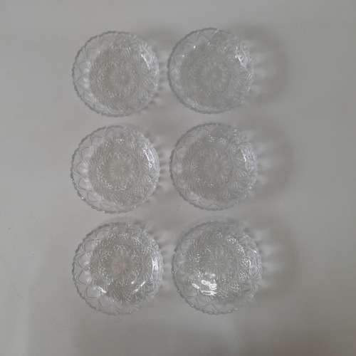Cut Glass Nibble/Candy Bowls x 6 - Made in France