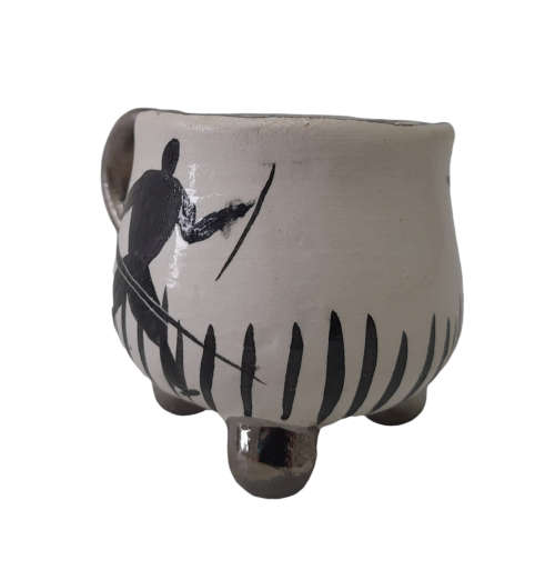 6 x Africana Ceramic Cups - Hand painted