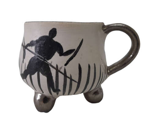 6 x Africana Ceramic Cups - Hand painted
