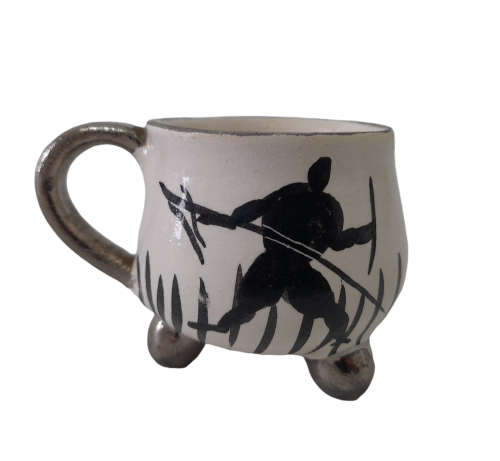 6 x Africana Ceramic Cups - Hand painted