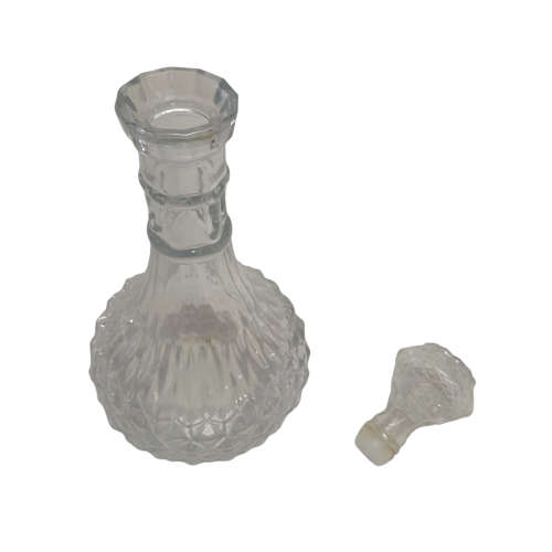 Vintage Glass Decanter - Diamond Cut Design