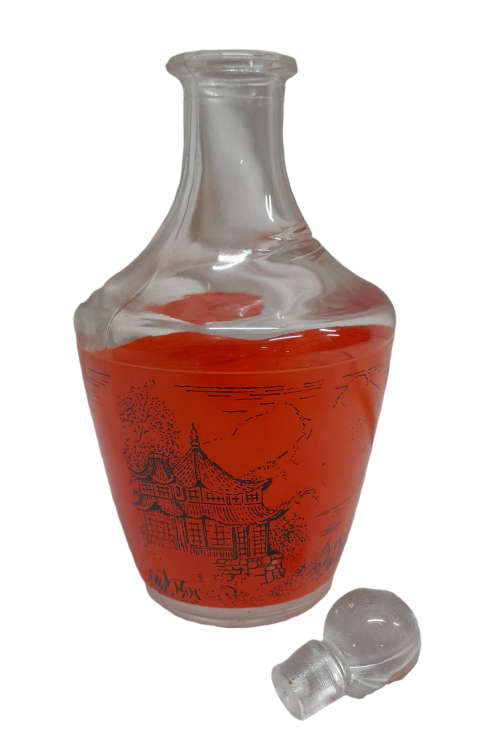 Vintage Orange Decanter Made in France