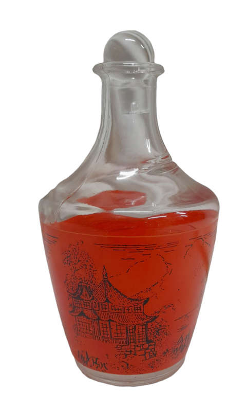 Vintage Orange Decanter Made in France
