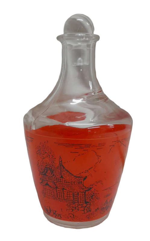 Vintage Orange Decanter Made in France