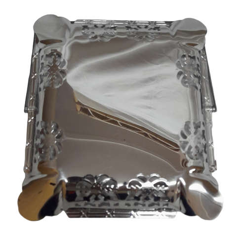 Kristal Plate Square Chrome Plated Tray with Handle