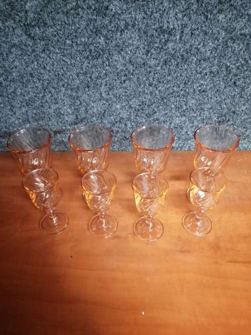 Arcoroc Rosaline Pink Swirl Glasses