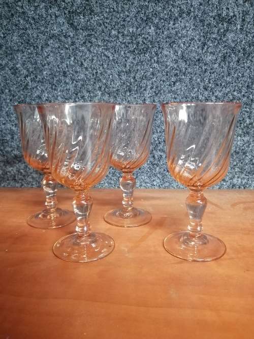 Arcoroc Rosaline Pink Swirl Glasses