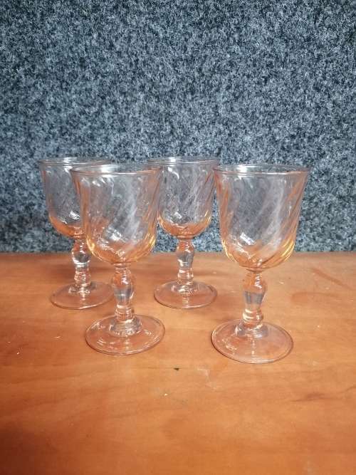 Arcoroc Rosaline Pink Swirl Glasses