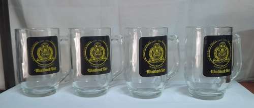 1934-1984 S.A. Railways Police 50 Year Commerative Beer Glass x 4