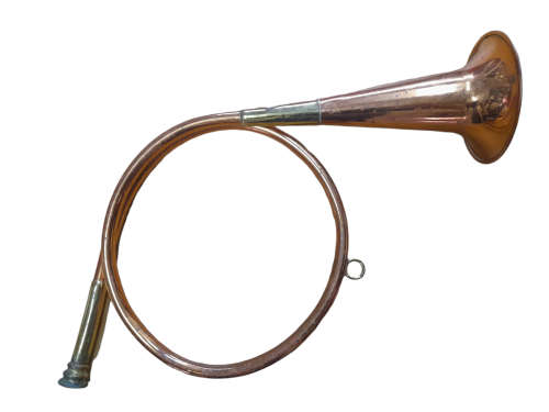 Vintage Circular Hunting Horn, Copper Trumpet