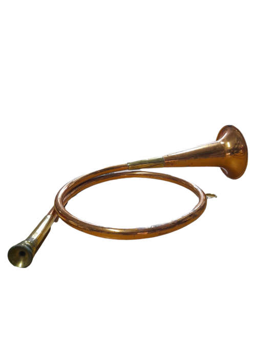 Vintage Circular Hunting Horn, Copper Trumpet