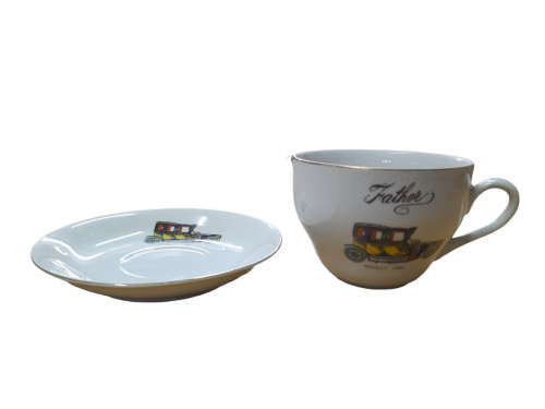 Large Cup and Saucer for Dad, featuring the 1906 Renault  
