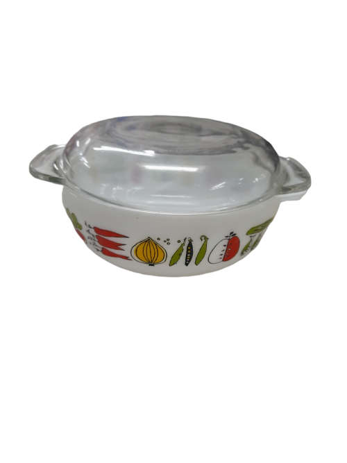 JAJ Pyrex `Harvest` Casserole Dish with Glass Lid  
