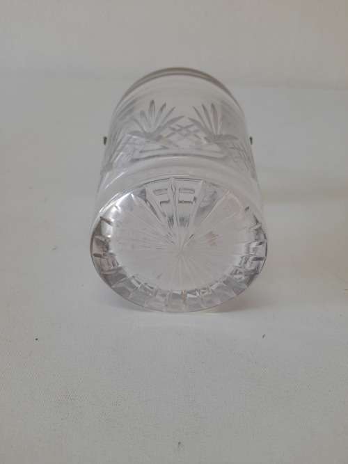 Small Vintage Glass Ice Bucket with Handle  