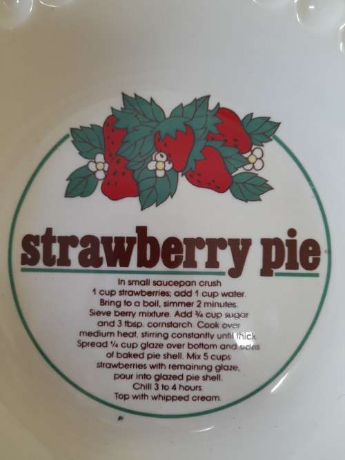 Vintage Ceramic Strawberry Pie Dish, Collectible  
