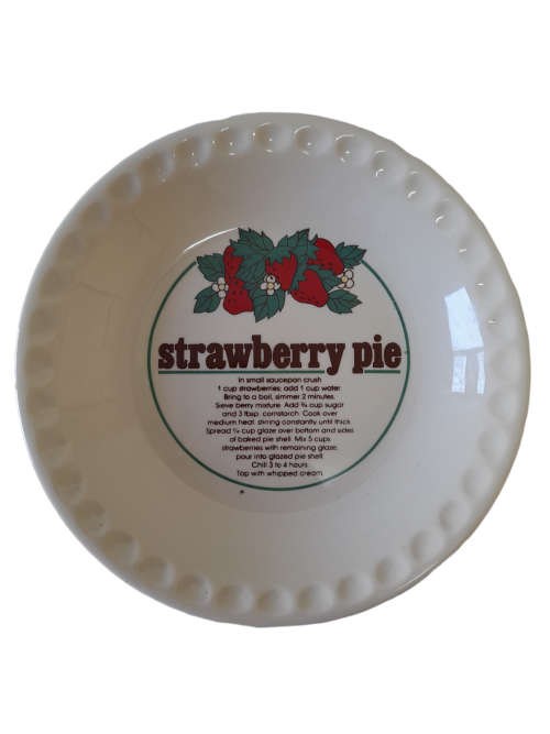 Vintage Ceramic Strawberry Pie Dish, Collectible  
