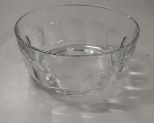 Arcoroc France Serving Bowl Clear Glass Thumbprint