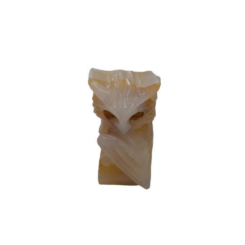 Vintage Hand Carved Stone Owl Figurine