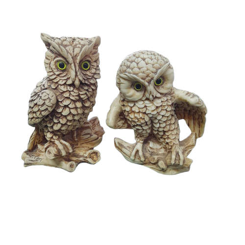 Le Ron Stonelite Figurines - Owls x 2