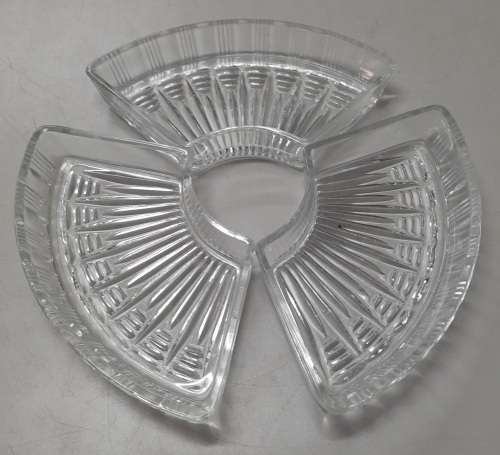 Vintage  Kromex Replacements Pieces Quarter  Lazy Susan Glass Serving  Dish