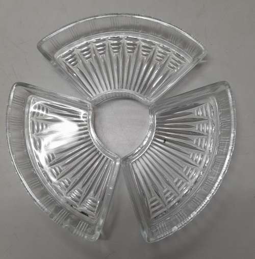 Vintage  Kromex Replacements Pieces Quarter  Lazy Susan Glass Serving  Dish