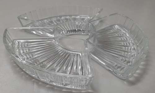 Vintage  Kromex Replacements Pieces Quarter  Lazy Susan Glass Serving  Dish