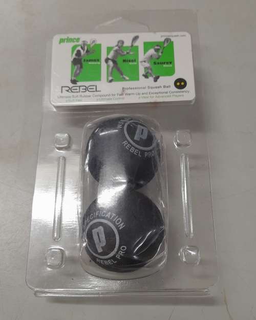 Prince Rebel Squash Ball x 2 - Double Yellow Dot