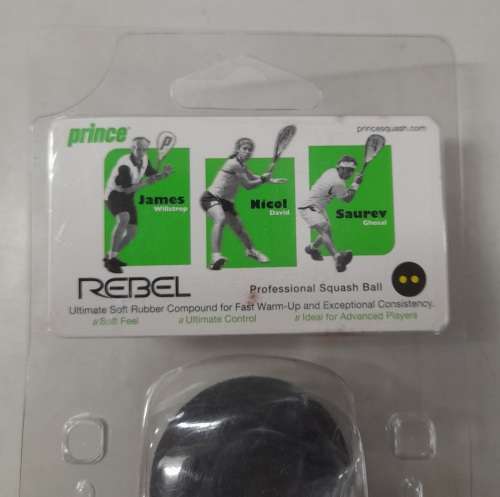 Prince Rebel Squash Ball x 2 - Double Yellow Dot