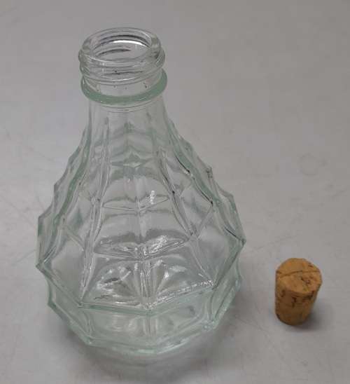Pressed Glass Jacobean Condiment Bottle (Oil/Vinegar) x 2