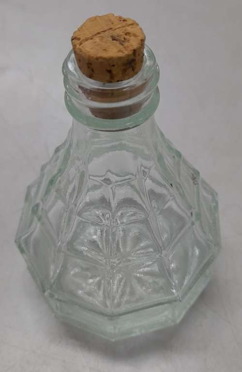 Pressed Glass Jacobean Condiment Bottle (Oil/Vinegar) x 2