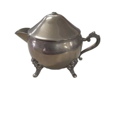 Stainless Steel Tea Set With Tray - 6 Piece