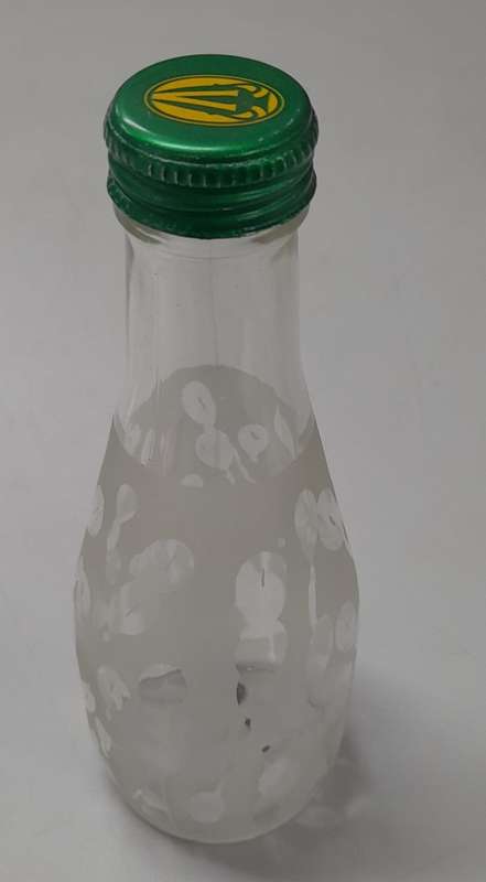 Frosted Glass Bottle Bell, Homemade