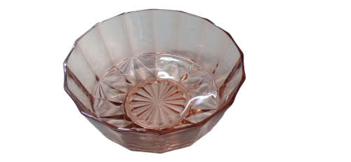 Vintage KIG Indonesia Pink Glass Serving Bowl