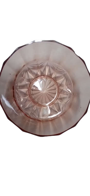 Vintage KIG Indonesia Pink Glass Serving Bowl