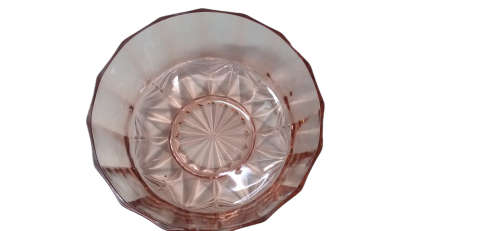 Vintage KIG Indonesia Pink Glass Serving Bowl