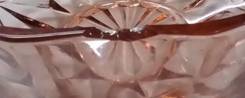 Vintage KIG Indonesia Pink Glass Serving Bowl