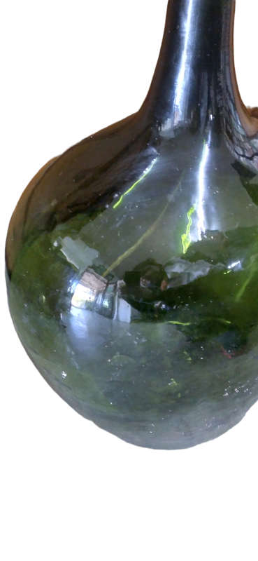 Antique Demijohn Large Bottle, Green