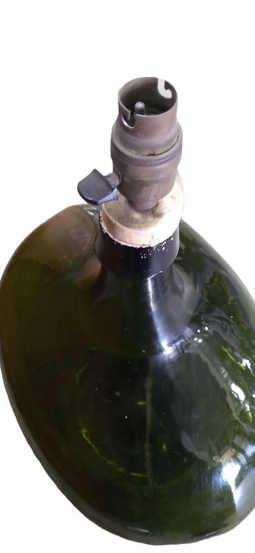 Antique Demijohn Large Bottle, Green