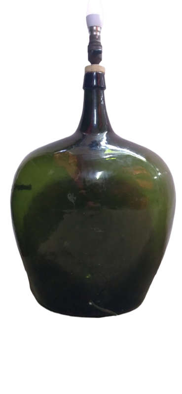 Antique Demijohn Large Bottle, Green
