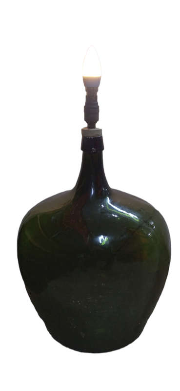 Antique Demijohn Large Bottle, Green