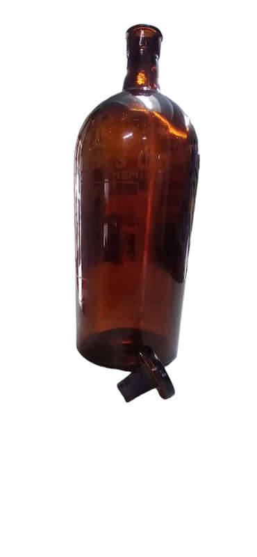 Vintage Tall Amber Glass Bottle / Apothecary Jar