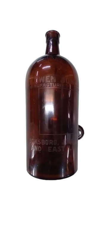 Vintage Tall Amber Glass Bottle / Apothecary Jar