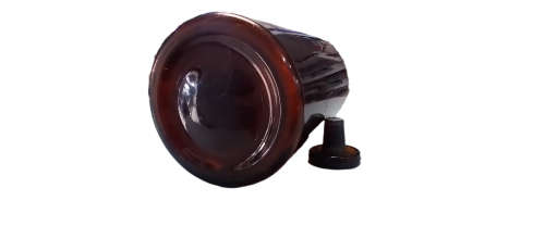 Vintage Tall Amber Glass Bottle / Apothecary Jar
