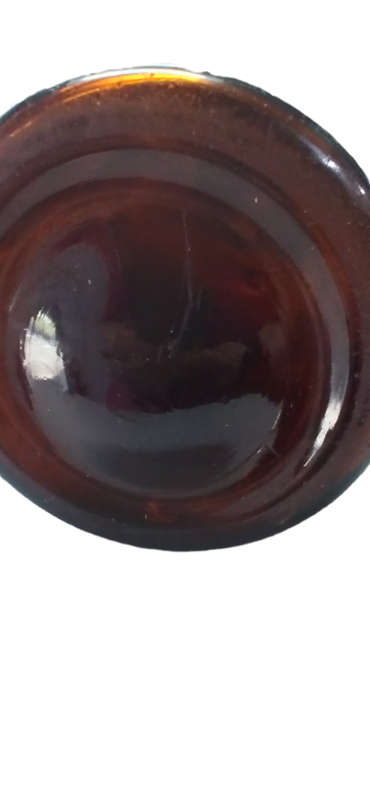 Vintage Tall Amber Glass Bottle / Apothecary Jar