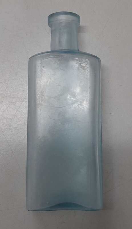Antique Glass Medicine Bottle Light Green Aqua Blue
