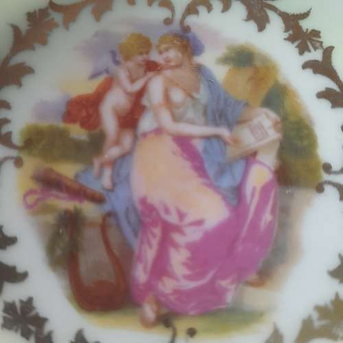 Vintage Pin Plate with Gold Trimming