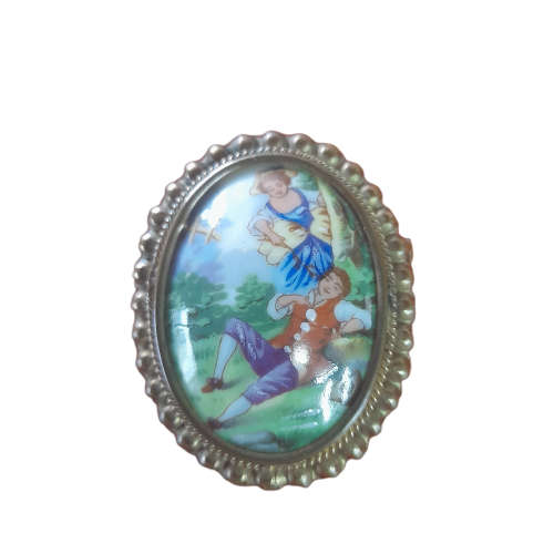 Vintage Limoges French Porcelain Brooch