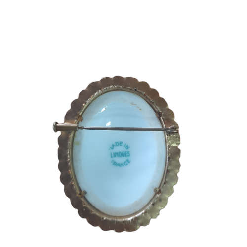 Vintage Limoges French Porcelain Brooch