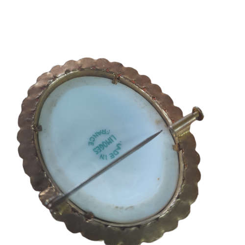 Vintage Limoges French Porcelain Brooch